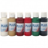 Plus Color Bastelfarbe, Weihnachtsfarben, 6x60 ml/ 1 Pck