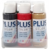 Plus Color Bastelfarbe, Weihnachtsfarben, 6x60 ml/ 1 Pck