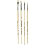 Nature Line Pinsel, Nr. 00+1+2+4, L 18,5-19 cm, B 5-7 mm, Flach, 4 Stk/ 1 Pck