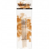 Nature Line Pinsel, 00+1+2+4, L 18,5-19 cm, B 5-7 mm, Flach, 4 Stk/ 1 Pck