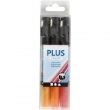 Plus Color Marker, L 14,5 cm, Strichstärke 1-2 mm, Sortierte Farben, 5,5 ml, 3 Stk/ 1 Pck