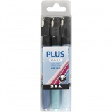 Plus Color Marker, L 14,5 cm, Strichstärke 1-2 mm, Himmelblau, Marineblau, Türkis, 3 Stk/ 1 Pck, 5,5 ml