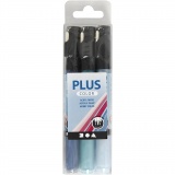 Plus Color Marker, L 14,5 cm, Strichstärke 1-2 mm, Himmelblau, Marineblau, Türkis, 5,5 ml, 3 Stk/ 1 Pck