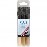 Plus Color Marker, L 14,5 cm, Strichstärke 1-2 mm, Hellbeige, Gold, Sienna, 3 Stk/ 1 Pck, 5,5 ml