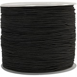 Elastische Schnur, Dicke 1 mm, Schwarz, 250 m/ 1 Rolle