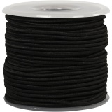 Elastische Schnur, Dicke 2 mm, Schwarz, 25 m/ 1 Rolle