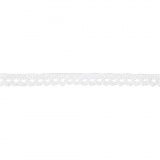 Häkelborte , B 10 mm, Weiß, 10 m/ 1 Rolle