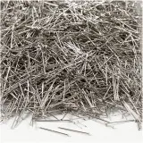Stecknadeln, L 18 mm, Dicke 0,6 mm, ca. 10000 Stk, Silber, 500 g/ 1 Pck