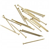 Stecknadeln, L 16 mm, Dicke 0,65 mm, Gold, 35 g/ 1 Pck