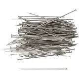 Stecknadeln, L 34 mm, Dicke 0,6 mm, ca. 600 Stk, Silber, 50 g/ 1 Pck