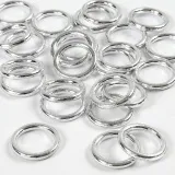 Plastikringe, Größe 15 mm, Dicke 2 mm, Silber, 25 Stk/ 1 Pck