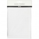 Aida-Stoff, Größe 50x50 cm, 43 Kästchen pro 10 cm, Weiß, 1 Stk
