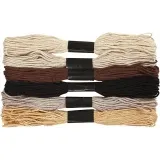 Stickgarn, Dicke 1 mm, Natur, 6 Bündl./ 1 Pck