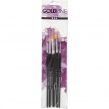 Gold Line Pinsel, Nr. 1+4+8+12+18, L 17-19 cm, B 1-7 mm, rund, 5 Stk/ 1 Pck