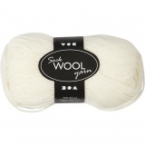Sockenwolle, L 200 M, Naturweiß, 50 g/ 1 Knäuel
