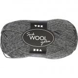 Sockenwolle, L 200 M, Dunkelgrau, 50 g/ 1 Knäuel