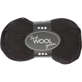 Sockenwolle, L 200 M, Schwarz, 50 g/ 1 Knäuel