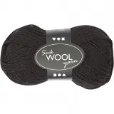 Sockenwolle, L 200 m, Schwarz, 50 g/ 1 Knäuel