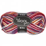 Sockenwolle, L 200 M, Harmonie in Blau-Rot, 50 g/ 1 Knäuel