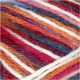 Sockenwolle, L 200 M, Harmonie in Blau-Rot, 50 g/ 1 Knäuel