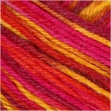 Sockenwolle, L 200 m, Harmonie in Rot-Orange, 50 g/ 1 Knäuel