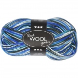 Sockenwolle, L 200 M, Harmonie in Blau-Türkis, 50 g/ 1 Knäuel