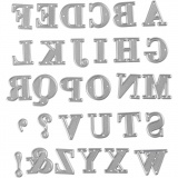 Stanzschablone, Alphabet, Größe 2x1,5-2,5 cm, 1 Stk