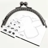 Bügelverschluss für Handtaschen, Größe 10 cm, Antiksilber, 1 Stk