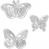 Stanz- und Prägeformen, Schmetterlinge, Größe 5x4,5+6,5x5+8x4,5 cm, 1 Stk
