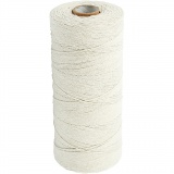 Baumwollkordel, L 700 M, extra dünne Qualität 12/6, Hellnatur, 250 g/ 1 Knäuel