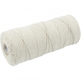 Macramé-Kordel, L 315 M, Dicke 1 mm, Dünne Qualität 12/12, Hellnatur, 220 g/ 1 Knäuel