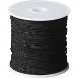 Macramé-Kordel, Dicke 0,8 mm, Schwarz, 50 m/ 1 Rolle