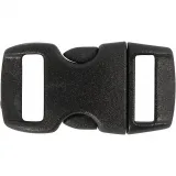 Klickverschluss, L 29 mm, B 15 mm, Lochgröße 3x11 mm, Schwarz, 4 Stk/ 1 Pck