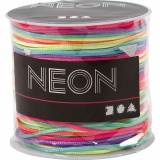 Macramé-Kordel, Multicolor, Dicke 1 mm, Neonfarben, 28 m/ 1 Rolle