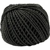 Papiergarn, Dicke 2,5-3 mm, Schwarz, 150 g, 40 m/ 1 Knäuel