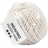 Papiergarn, Dicke 2,5-3 mm, Weiß, 150 g, 40 m/ 1 Knäuel