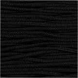 Macramé-Kordel, Dicke 1 mm, Schwarz, 10 m/ 1 Rolle