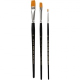 Gold Line Pinsel, 2+8+12, L 16,5-19 cm, B 3-12 mm, Flach, 3 Stk/ 1 Pck