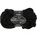 XL-Chunky-Garn aus Polyacryl/Wolle, L 15 M, Größe mega, Schwarz, 300 g/ 1 Knäuel