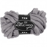 XL-Chunky-Garn aus Polyacryl/Wolle, L 15 M, Größe mega, Grau, 300 g/ 1 Knäuel