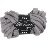 XL-Chunky-Garn aus Polyacryl/Wolle, L 15 m, Größe mega, Grau, 300 g/ 1 Knäuel