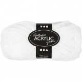 Fantasia Polyacryl Garn, L 80 M, Weiß, 50 g/ 1 Knäuel