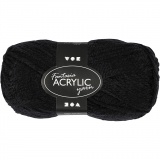Fantasia Polyacryl Garn, L 80 M, Schwarz, 50 g/ 1 Knäuel
