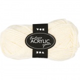 Fantasia Polyacryl Garn, L 80 M, Naturweiß, 50 g/ 1 Knäuel