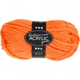 Fantasia Polyacryl-Wolle, L 35 M, Maxi, Neonorange, 50 g/ 1 Knäuel