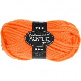 Fantasia Polyacryl-Wolle, L 35 m, Maxi, Neonorange, 50 g/ 1 Knäuel