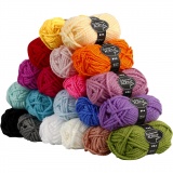 Fantasia Polyacryl-Wolle, L 35 M, Maxi, Sortierte Farben, 20x50 g/ 1 Pck
