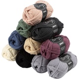Baumwoll-Schlauchgarn, L 45 M, Farbe kann variieren , Sortierte Farben, 10x100 g/ 1 Pck