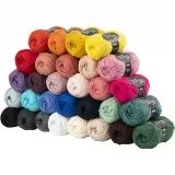 Baumwollgarn, Nr. 8/4, L 170 m, Sortierte Farben, 30x50 g/ 1 Pck