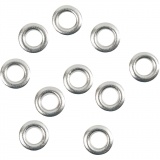 Ösen, H 3 mm, D 8 mm, Lochgröße 4,8 mm, Silber, 50 Stk/ 1 Pck